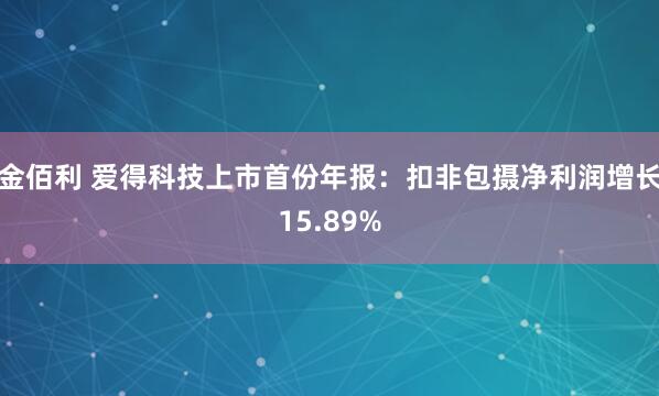 金佰利 爱得科技上市首份年报：扣非包摄净利润增长15.89%