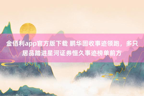 金佰利app官方版下载 鹏华固收事迹领跑，多只居品踏进星河证券恒久事迹榜单前方